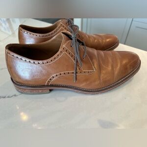 Johnston & Murphy Hughes Tan Leather Oxfords Lace-up Dress Shoes, Men’s 11 M